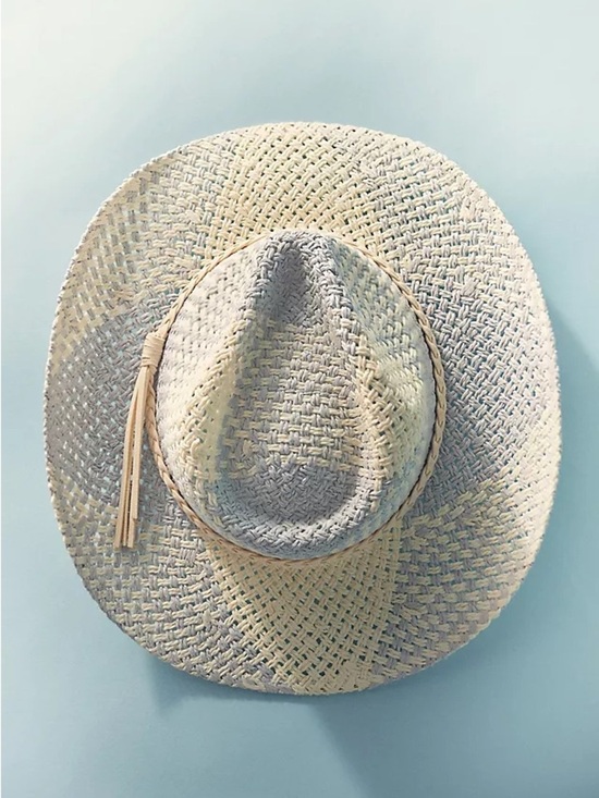 Anthropologie Two Tone Straw Rancher Hat One Size Bendable New main image 7